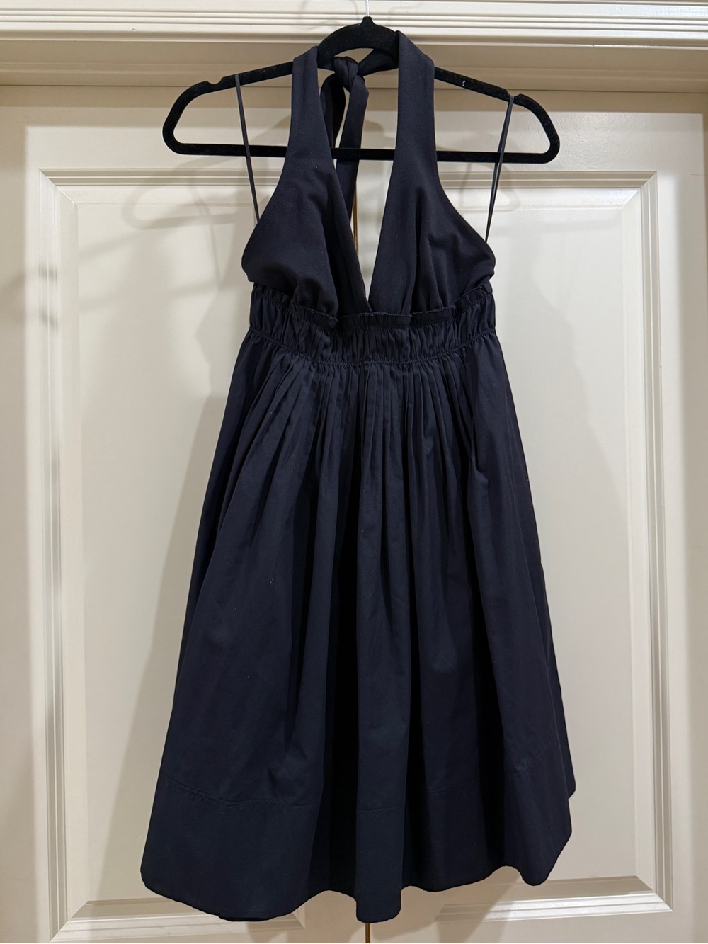 Susana Monaco Knit & Poplin Black Halter Dress, Size 6 🖤